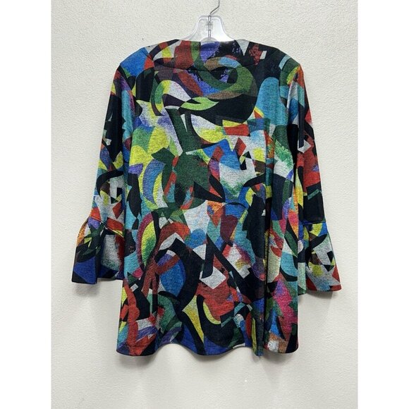 Ali Miles Jacket Medium Watercolor Artsy Abstract Colorful Toggle Button - Picture 2 of 6